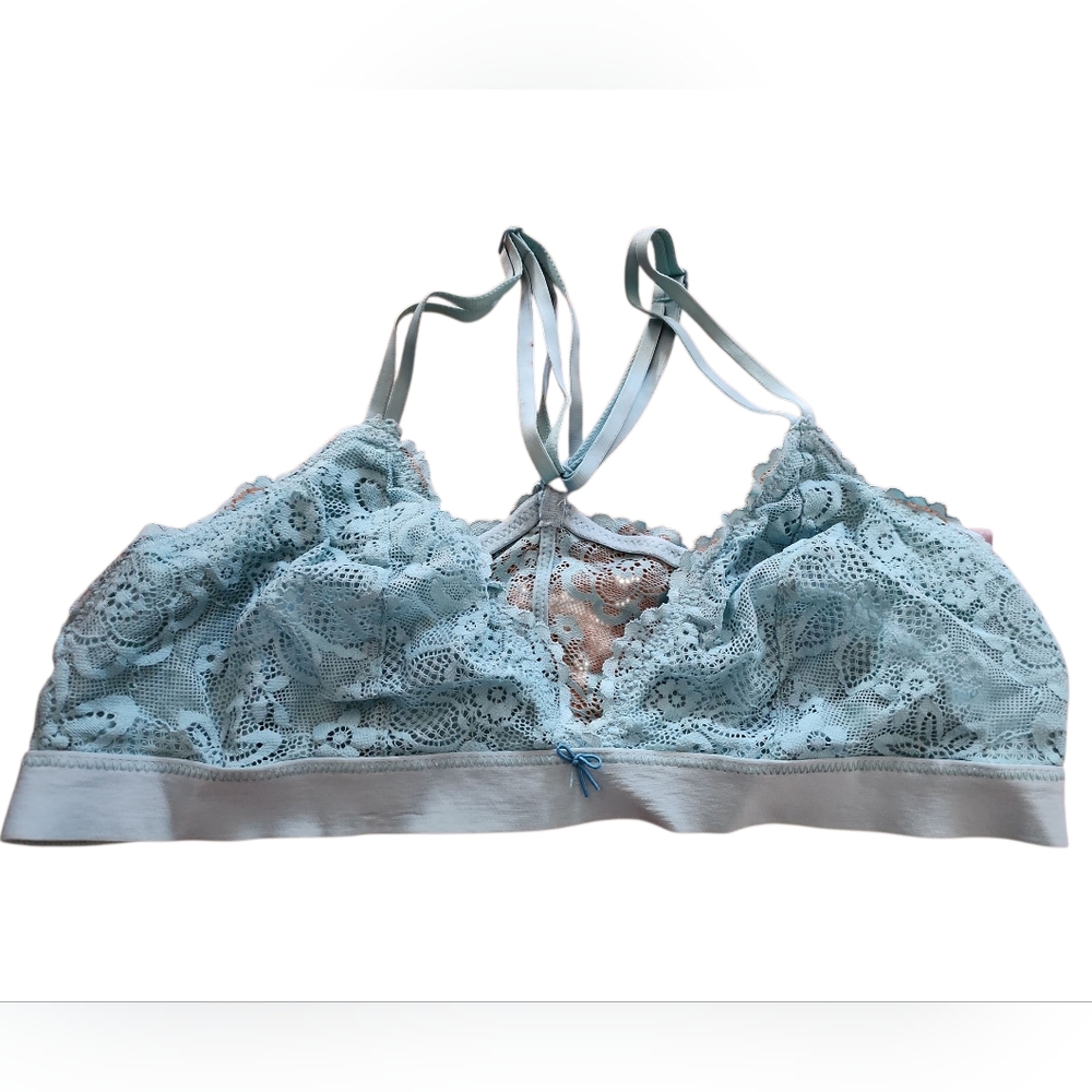 Aerie Lace Teal Bralette Size Large